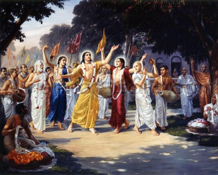 Sankirtana - devotees singing the glories of the Lord